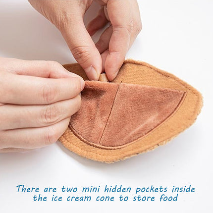 Dog Cat Sniffing Sound Ice Cream Toy Treat Hiding Slow Feeding Foraging Pet Toy