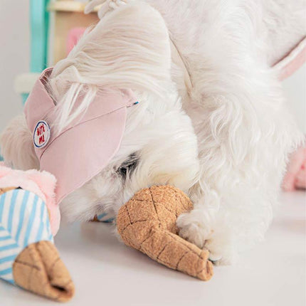 Dog Cat Sniffing Sound Ice Cream Toy Treat Hiding Slow Feeding Foraging Pet Toy