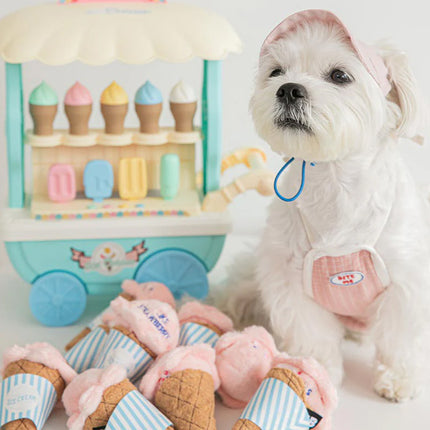 Dog Cat Sniffing Sound Ice Cream Toy Treat Hiding Slow Feeding Foraging Pet Toy