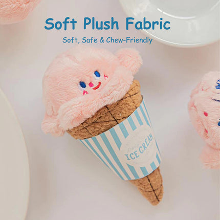 Dog Cat Sniffing Sound Ice Cream Toy Treat Hiding Slow Feeding Foraging Pet Toy