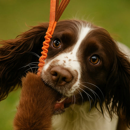 Dog Tug Rope Toy Bungee Molar Chew with Fleece Handle Interactive for Pet Play