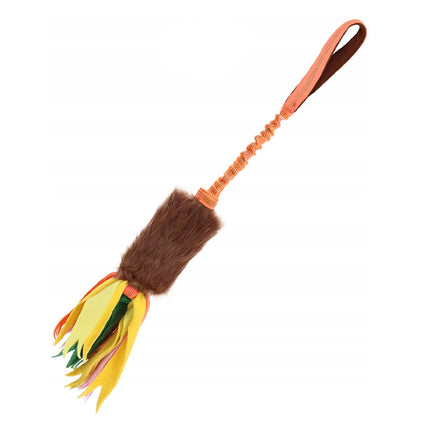 Dog Tug Rope Toy Bungee Molar Chew with Fleece Handle Interactive for Pet Play