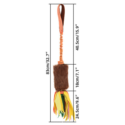 Dog Tug Rope Toy Bungee Molar Chew with Fleece Handle Interactive for Pet Play