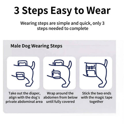 Disposable Male Dog Diapers Belly Band Wrap Leak Proof 60 Pack S M L