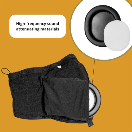 Black Adjustable Dog Ear Muffs Noise Reducing Pet Headwrap Protective Ear Cover