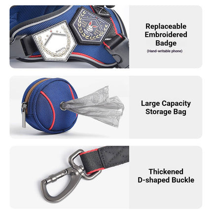 No-Pull Dog Harness and Bungee Leash Set - Padded Vest for Medium Large Dogs