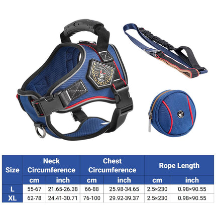 No-Pull Dog Harness and Bungee Leash Set - Padded Vest for Medium Large Dogs