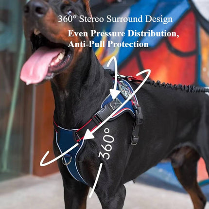 No-Pull Dog Harness and Bungee Leash Set - Padded Vest for Medium Large Dogs