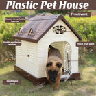 Plastic Dog House Pet Cage Waterproof Sunproof Indoor Outdoor Removable Kennel