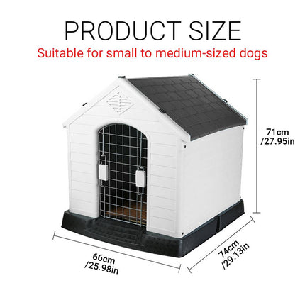 Outdoor Dog House Weatherproof Kennel with Elevated Floor and Removable Design
