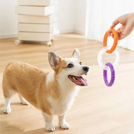 Interactive Dog Toys TRP Rubber Ring Teething Pet Rally Ring Chew Play Fetch
