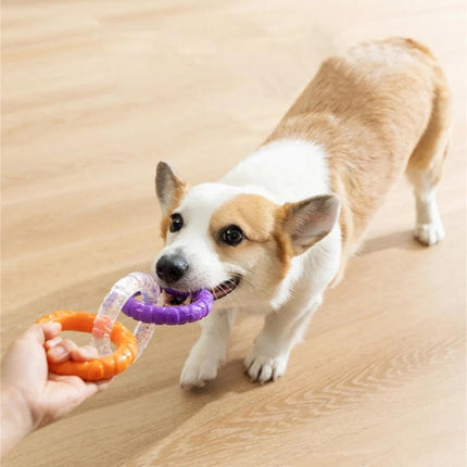 Interactive Dog Toys TRP Rubber Ring Teething Pet Rally Ring Chew Play Fetch