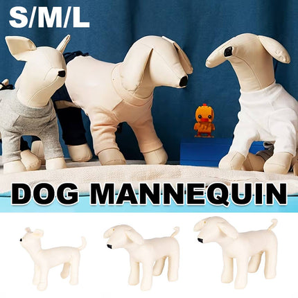 PU Leather Dog Mannequin Model Display Stand Pet Clothing Boutique Shop Prop