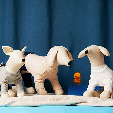 PU Leather Dog Mannequin Model Display Stand Pet Clothing Boutique Shop Prop