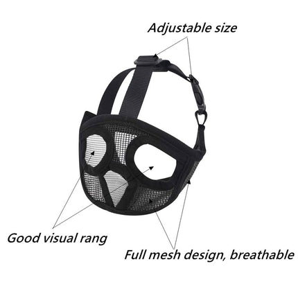 Dog Muzzle Cover Adjustable Soft Pet Mask Small Short Snout Breathable Anti Bite