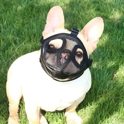 Dog Muzzle Cover Adjustable Soft Pet Mask Small Short Snout Breathable Anti Bite