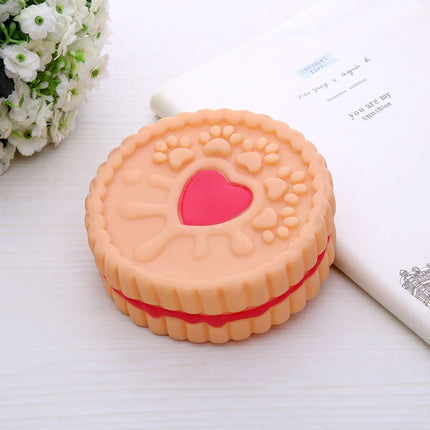 Dog Teeth Grinding Toy Round Cake Shape Dog Chew Biting Toy Fun Interactive
