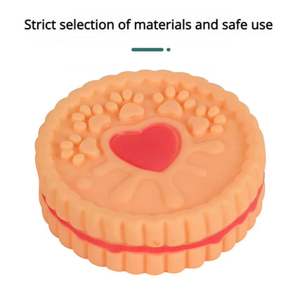 Dog Teeth Grinding Toy Round Cake Shape Dog Chew Biting Toy Fun Interactive
