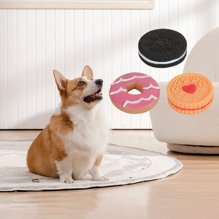 Dog Teeth Grinding Toy Round Cake Shape Dog Chew Biting Toy Fun Interactive