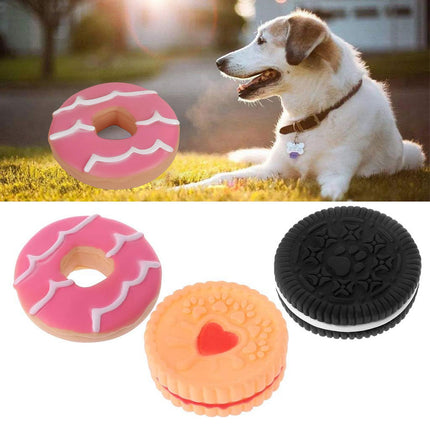 Dog Teeth Grinding Toy Round Cake Shape Dog Chew Biting Toy Fun Interactive