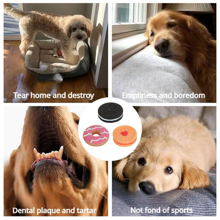 Dog Teeth Grinding Toy Round Cake Shape Dog Chew Biting Toy Fun Interactive