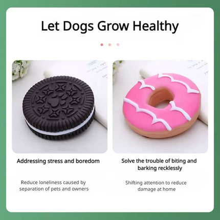 Dog Teeth Grinding Toy Round Cake Shape Dog Chew Biting Toy Fun Interactive