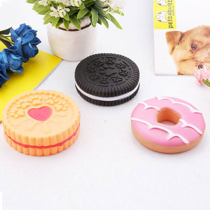 Dog Teeth Grinding Toy Round Cake Shape Dog Chew Biting Toy Fun Interactive