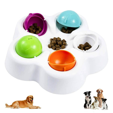Interactive Puzzle Feeder for Dogs with Removable Lids