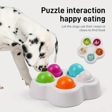 Interactive Puzzle Feeder for Dogs with Removable Lids