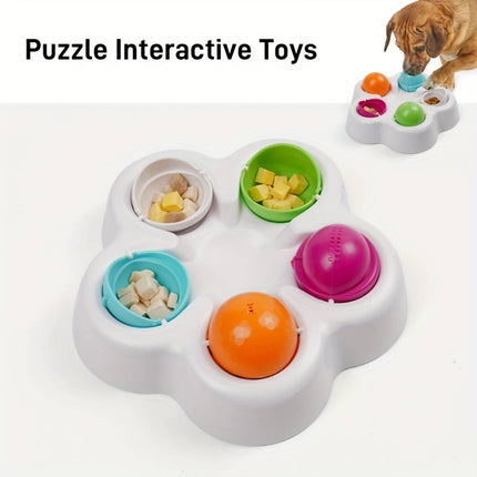 Interactive Puzzle Feeder for Dogs with Removable Lids