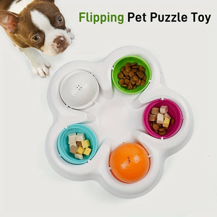 Interactive Puzzle Feeder for Dogs with Removable Lids