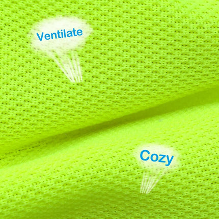 Dog Hi-Vis Reflective Vest Fluorescent Green Night Walking Paw Print S M L