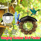 Hanging Outdoor Bird Feeder Metal Wire Ring Domed Roof for Suet Balls 40cm