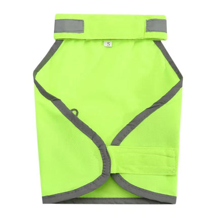 Dog Hi-Vis Reflective Vest Fluorescent Green Night Walking Paw Print S M L