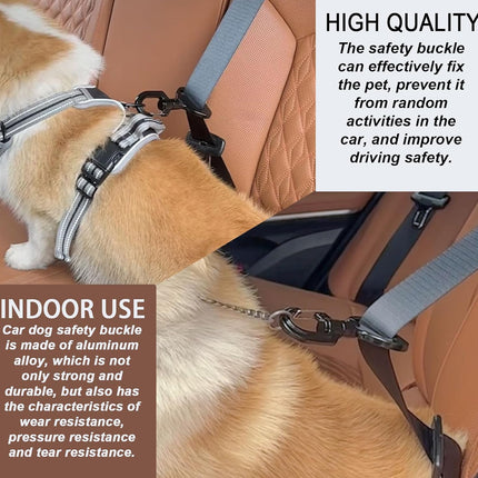 Dog Vehicle Connector Restraint Buckle Durable for Car Pet Travel Use