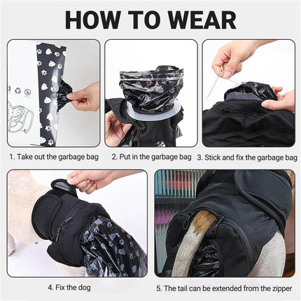 Dog Pet Portable Poop Collection Pants Outing Physiological Pants with Poop Bag