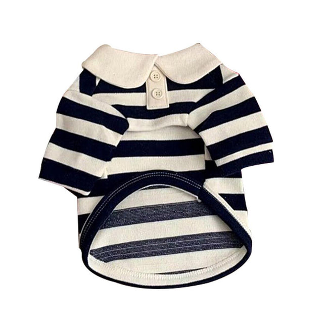 Short Sleeve Summer Striped Pet Tee Round Neck Comfortable Shirt for Dogs Cats