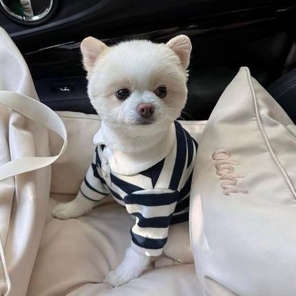 Short Sleeve Summer Striped Pet Tee Round Neck Comfortable Shirt for Dogs Cats