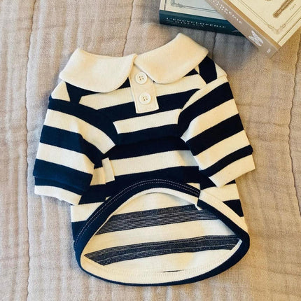 Short Sleeve Summer Striped Pet Tee Round Neck Comfortable Shirt for Dogs Cats