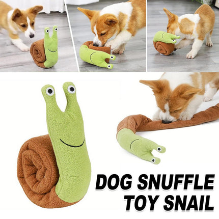 Interactive Pet Sniffing Plush Toy Snail Teething Food Hide Slow Feeder Dog Toy