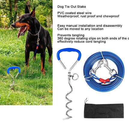Dog Stake Suit Dog Leash Small Medium Dog Outdoor Walking Pet Fixed Stake Bolt