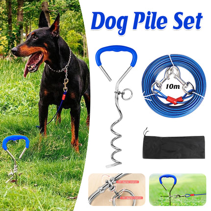 Dog Stake Suit Dog Leash Small Medium Dog Outdoor Walking Pet Fixed Stake Bolt