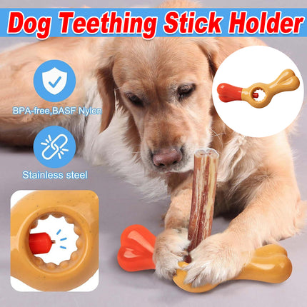 Pet Teething Stick Holder Non Toxic Dog Chewing Toy Durable for Dental Care