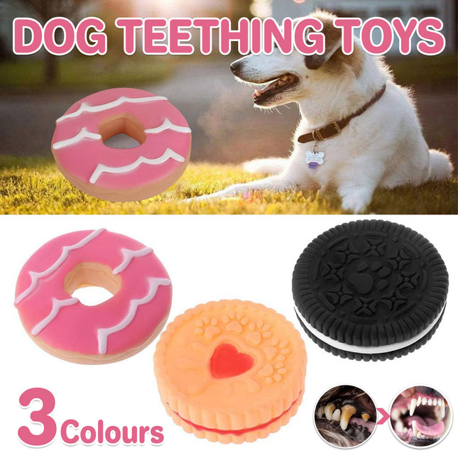 Dog Teeth Grinding Toy Round Cake Shape Dog Chew Biting Toy Fun Interactive