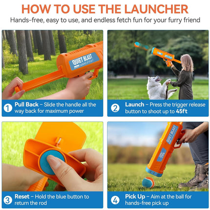 Dog Tennis Ball Launcher Ball Thrower for Medium Large Dogs Outdoor Play Use