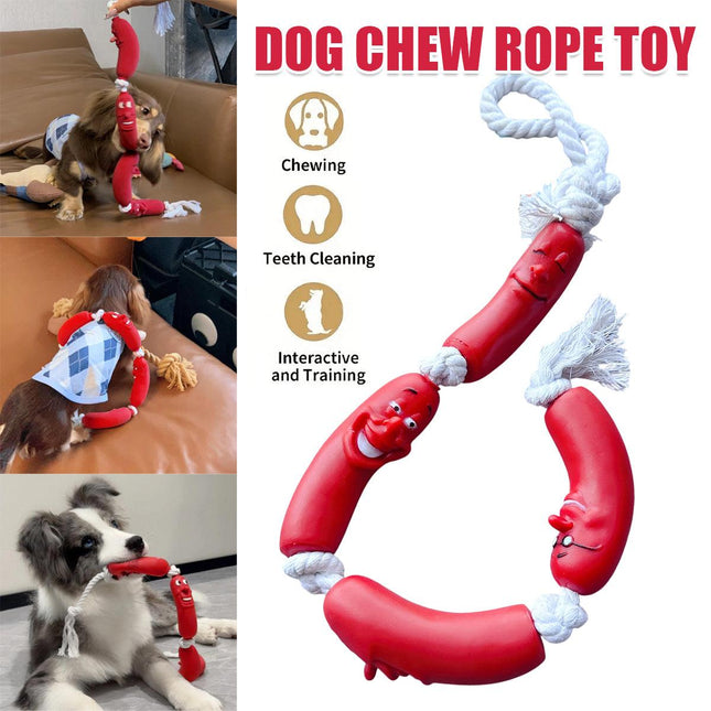 Dachshund Shaped Dog Chew Toy Durable Pet Teeth Cleaning Interactive Play Toy