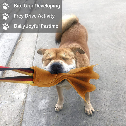 Interactive Leather Dog Tug Toy Training Rag With Handle Durable Chew Play Accessory