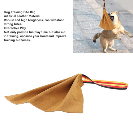 Interactive Leather Dog Tug Toy Training Rag With Handle Durable Chew Play Accessory