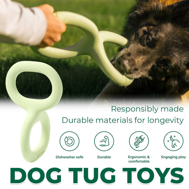 Dog Tug Toy Double Loop Rubber Pet Chew Bite Pull Toy Ergonomic 28cm