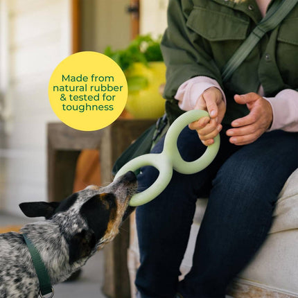 Dog Tug Toy Double Loop Rubber Pet Chew Bite Pull Toy Ergonomic 28cm